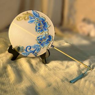 剧目醉清波舞蹈扇子新古典长柄团扇双面绣花成人儿童款表演出