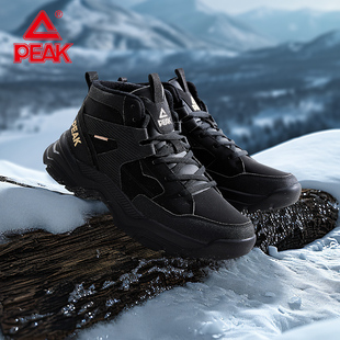 匹克休闲鞋冬季新款高帮加绒革面保暖男鞋棉鞋学生休闲运动鞋男