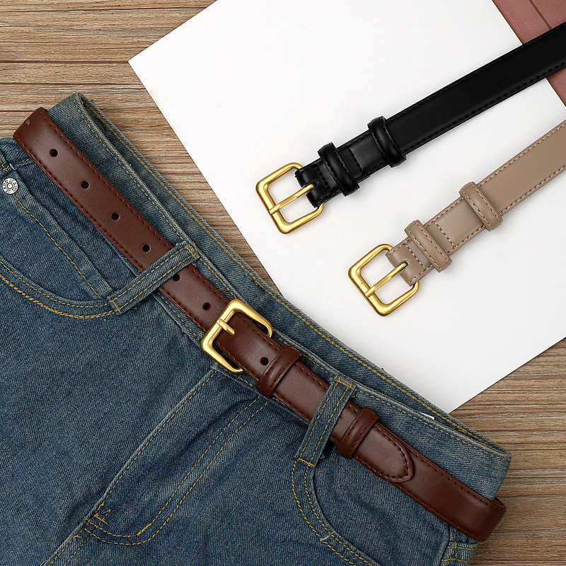 【高品质】100%头层纯牛皮腰带女