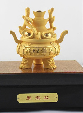 绒沙金聚宝盆客厅电视酒柜装饰品