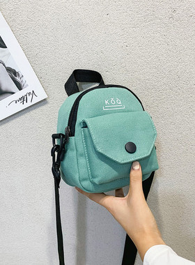 2026新款韩版休闲简约时尚纯色网红包包手机帆布包斜挎包