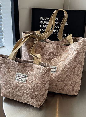 韩国ins小众帆布包包2026新款时尚通勤托特包女大学生上课单肩包