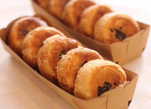 豆蓉烧牛皮纸包装船型盒烘焙包装西点盒蛋糕面包绿豆糕纸托100个