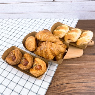 面包包装盒船型纸托烘焙牛皮纸托豆蓉烧打包盒子三明治汉堡八角盒