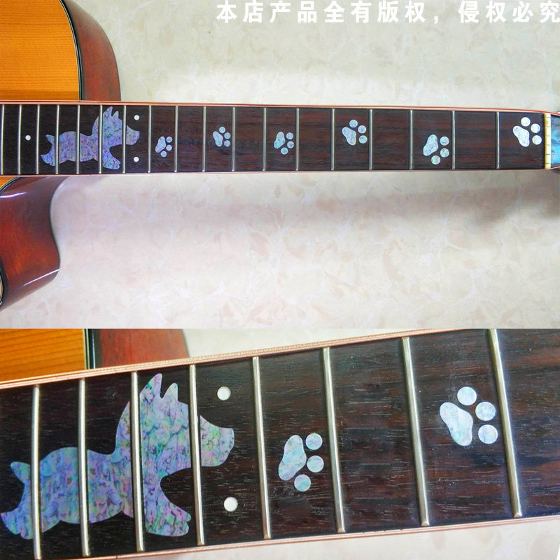 新品萌狗奔跑吉他指板贴纸贴花小狗dog萌狗上台表演装饰个性抖音