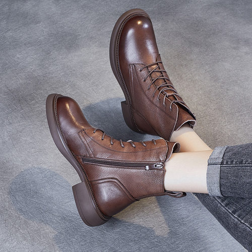 瘦瘦短靴轻便女鞋子低跟马丁靴女