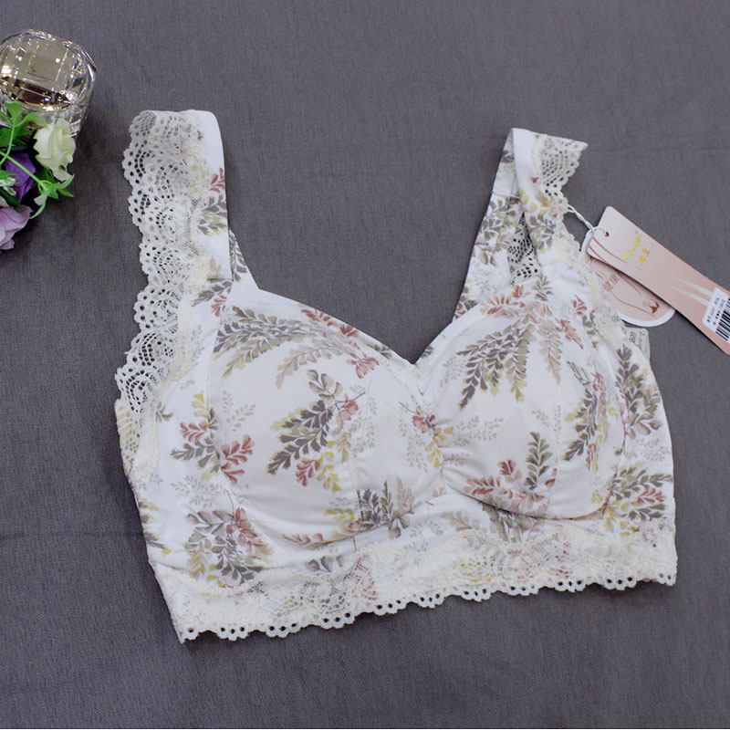 峰度正品新款无钢圈瑜伽睡眠文胸提花v领健康舒适养护型内衣6097