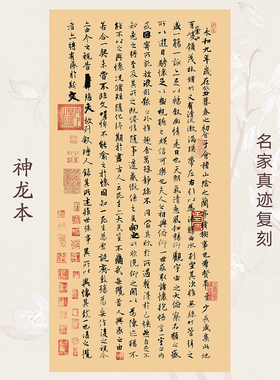 唐王羲之兰亭序神龙本行书法名家真迹馆藏级微喷复制装裱竖版宣纸