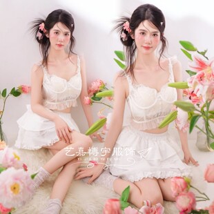 影楼主题韩系画报风短裙俏皮少女写真精灵服装纯欲艺术照拍摄服装