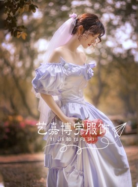 影楼主题复古婚纱港风礼服法式宫廷青春少女艺术照写真拍摄影服装