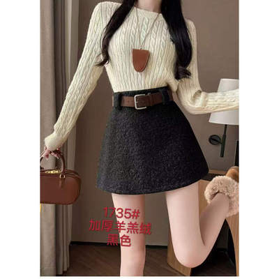 JCMM JANE 1218 AC 设计师加厚羊羔毛半裙6635-1735