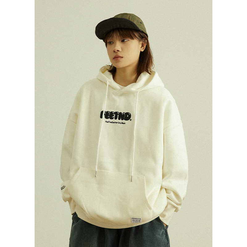 男女同款日系字母刺绣宽松卫衣