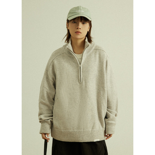 GoodNorth日系复古半拉链立领毛衣男女同款 上衣外套 宽松针织线衫