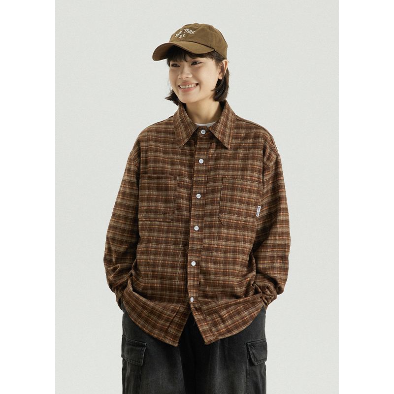 GoodNorth复古美拉德长袖衬衫