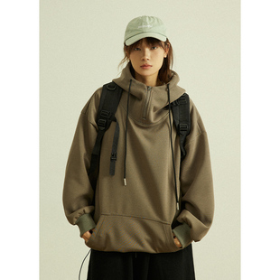 GoodNorth日系复古套头连帽卫衣外套男女同款 宽松慵懒风上衣帽衫