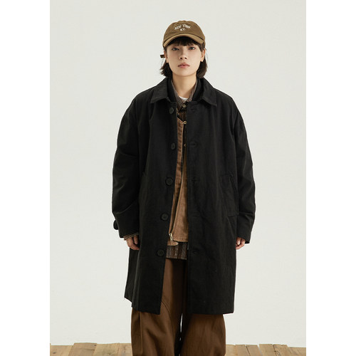 GoodNorth日系复古宽松风衣外套