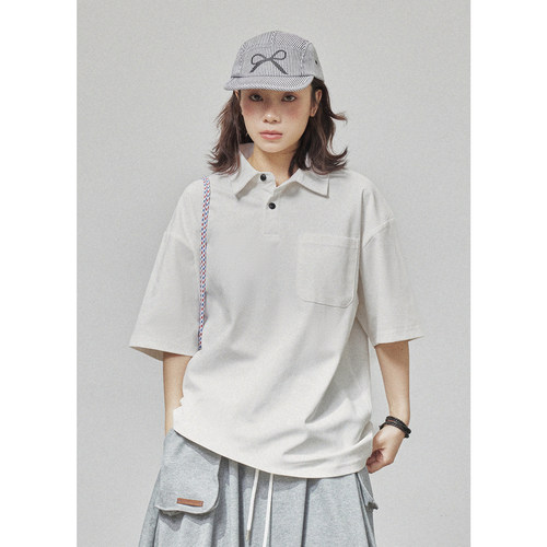 GoodNorth简约白色polo衫短袖