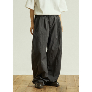 GoodNorth日系复古松弛感条纹直筒阔腿裤子男女款慵懒风宽松长裤