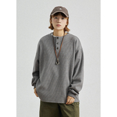 GoodNorth日系复古针织套头卫衣圆领长袖 上衣外套中性风男女同款