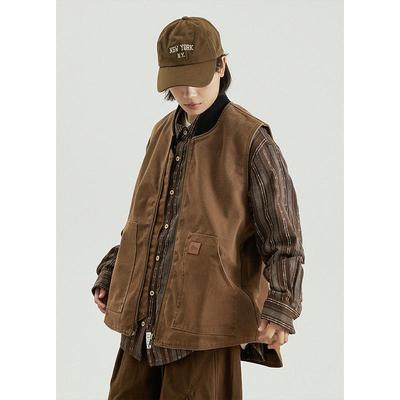 GoodNorth日系复古工装马甲外套