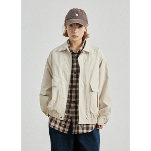 GoodNorth日系复古大口袋工装 宽松中性翻领夹克上衣 外套男女同款