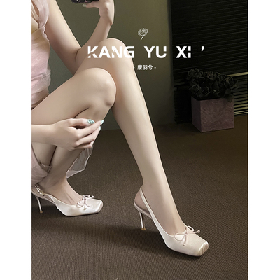 康羽兮丨绝美法式绸缎高跟鞋女