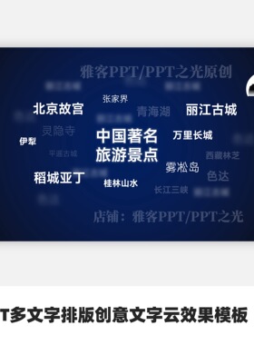 PPT多文字排版创意文字云效果模板