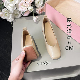 小码女鞋3233内增高浅口单鞋方头小皮鞋小个子34码职业鞋2026春秋