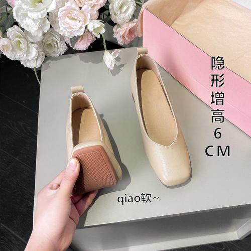 小码女鞋3233内增高浅口单鞋方头小皮鞋小个子34码职业鞋2026春秋