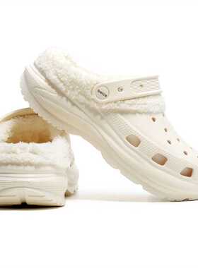 洞洞棉鞋加绒保暖厚底冬季女士棉拖纯色室内居家休闲防滑