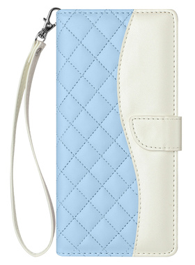 适用于Itel S23 4G/S665L手机套拼接撞色菱形格纹保护套翻盖式皮套软硅胶外壳全包防摔插卡支架配手挂绳创意