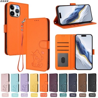 适用于小米 Poco M3 F6 M6 C75 M7 Pro 4G 5G手机套卡通可爱猫电话保护套翻盖式皮套软硅胶TPU壳全包防摔插卡