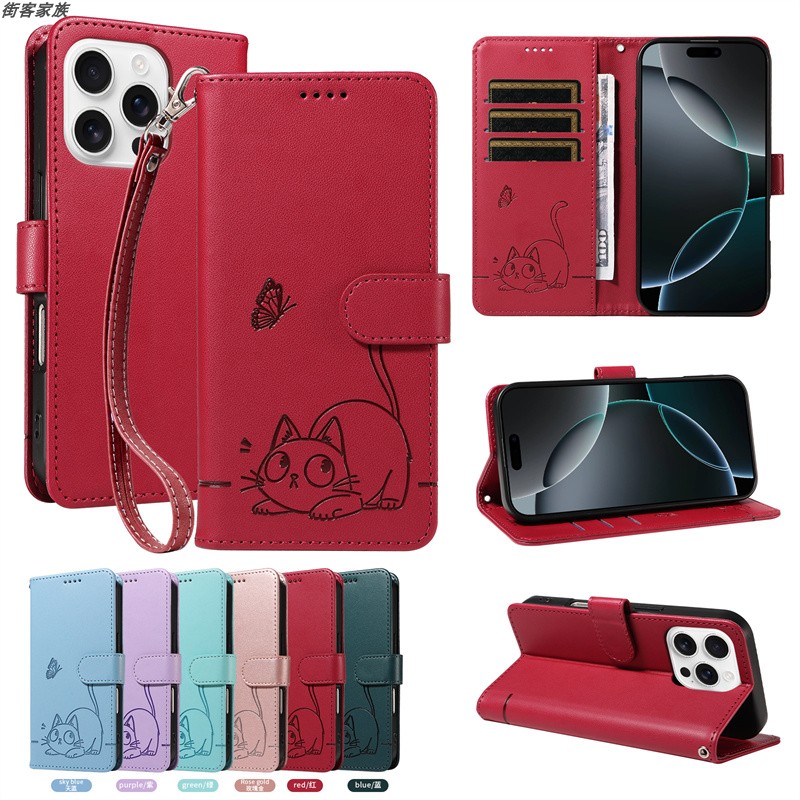 适用于索尼Sony 1 5 10 V IV VI VII 手机套卡通可爱猫翻盖式韩日风创意保护皮套软硅胶全包边外壳防摔TPU