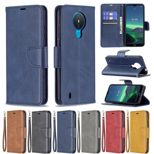 适用于NOKIA 1.4手机壳纯色皮质纹诺基亚1.4保护套翻盖式简约男款