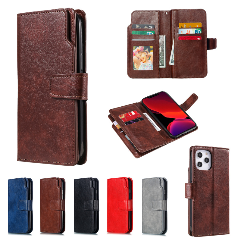 适用于iPhone12手机壳苹果12mini全包防摔12pro Max皮套九卡钱包