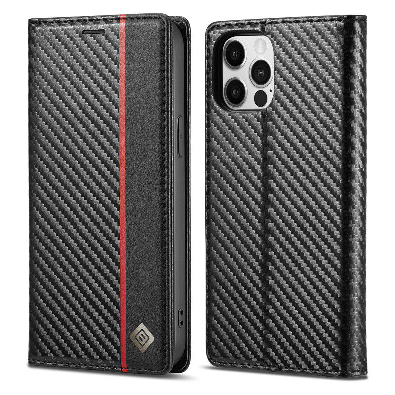 适用于苹果12手机壳iphone12min碳纤维12promax翻盖保护皮套奢华