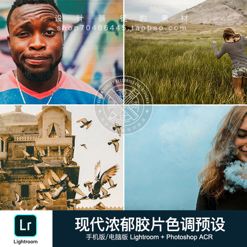 手机版lr预设现代浓郁胶片色调人像摄影后期lightroom滤镜移动版