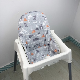 适用于宜家宝宝餐椅垫纯棉儿童餐桌椅套婴儿高脚椅坐垫吃饭椅靠垫