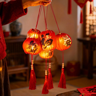 新年灯笼红色挂饰马年过年春节发光小挂件挂树上场景布置装饰品