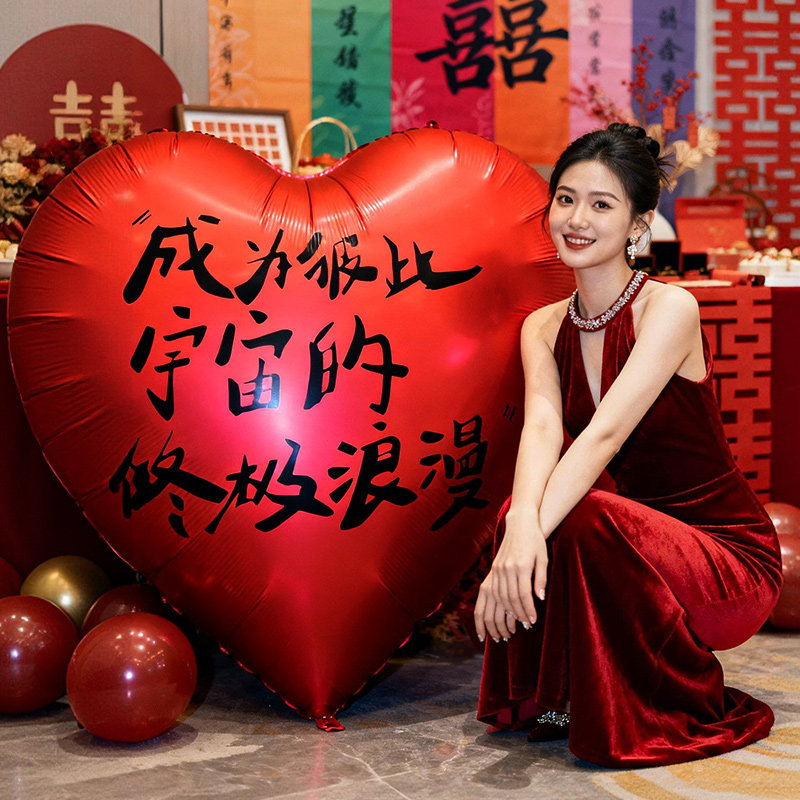 婚房布置超大爱心气球客厅装饰结婚用品大全订婚场景拍照道具婚礼