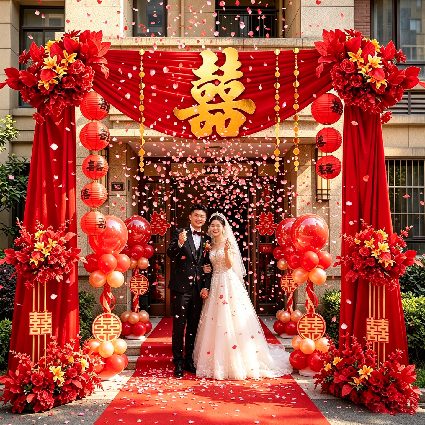 结婚农村院子门口装饰