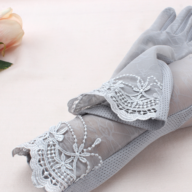 灰色女士夏季薄防晒防紫外线手套 防滑触屏开车户外骑车遮阳手套|msdalam kategori Aksesori/Belt kulit/Hat/Muffler, sarung tangan - dari Buy2taobao.com untuk memberikan perkhidmatan ejen Taobao profesional membeli