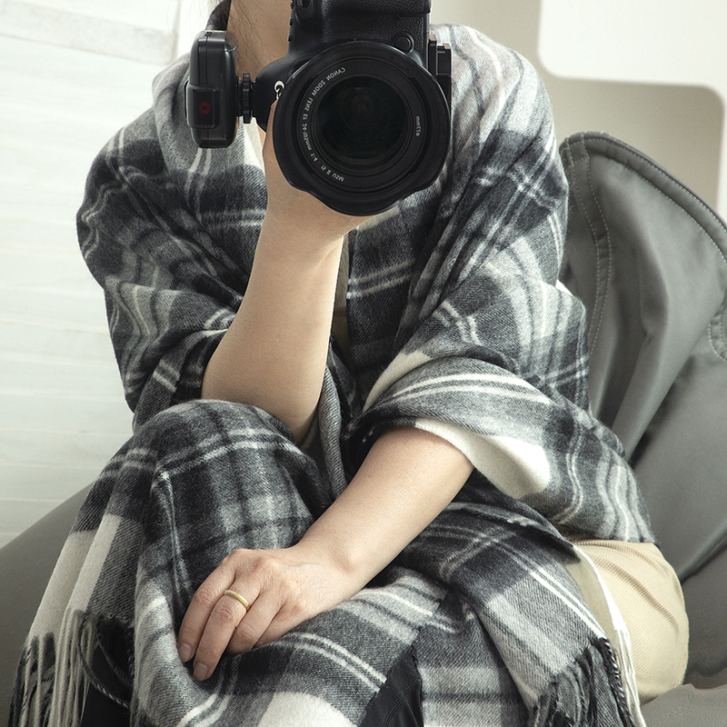 重磅经典加厚保暖英伦格子披肩女