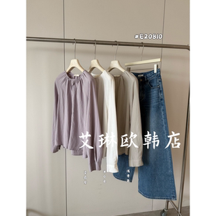 衬衫 3.4 宽松休闲简约莱赛尔亚麻长袖 新款 女 卡蔓enxi20810春装