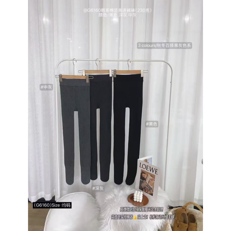 6160高弹微压加绒连脚打底袜