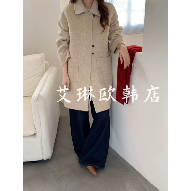 66023高支澳毛双面羊绒大衣