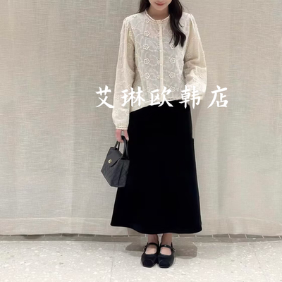 onetwo15329春款刺绣蕾丝衬衫女