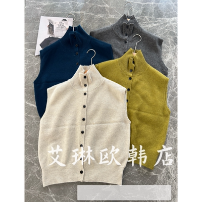 4323欧货山羊绒针织马甲背心