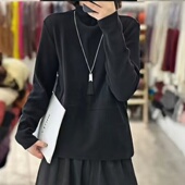 长袖 福利 半高领休闲百搭双面德绒打底衫 新款 T恤女 9305冬装