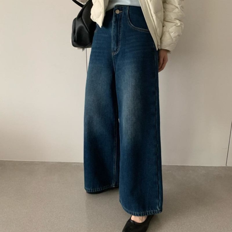 卡蔓韩标2918冬装新款高腰显瘦休加厚绒毛边直筒阔腿牛仔裤女,女装/女士精品,牛仔裤,淘宝优惠券,粉丝福利购,淘宝优惠卷